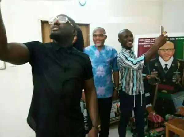 Actor Jim Iyke Visits Nnamdi Kanu At His Home (Photos)